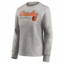 Women's Fanatics Branded Heathered Gray Baltimore Orioles Crew Pullover Sweater -Metaverse shop unnamed file 22371