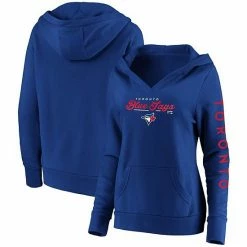Women's Fanatics Branded Royal Toronto Blue Jays Core High Class Crossover Pullover Hoodie