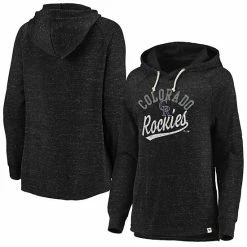Women's Fanatics Branded Black Colorado Rockies Faded Script Pullover Hoodie