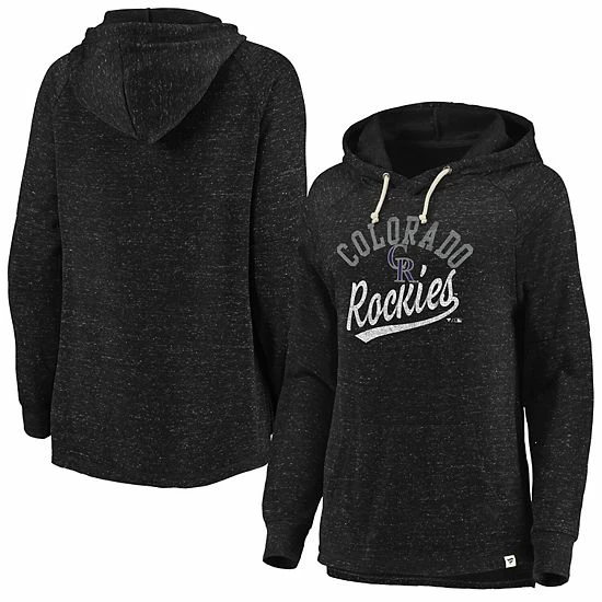 Women's Fanatics Branded Black Colorado Rockies Faded Script Pullover Hoodie 3 Women's Fanatics Branded Black Colorado Rockies Faded Script Pullover Hoodie
