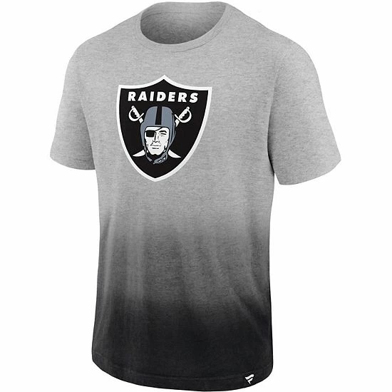 Men's Fanatics Branded Heathered Gray/Black Las Vegas Raiders Team Ombre T-Shirt 5 Men's Fanatics Branded Heathered Gray/Black Las Vegas Raiders Team Ombre T-Shirt - Image 3