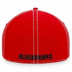 Men's Fanatics Branded White/Red Chicago Blackhawks Block Party Flex Hat -Metaverse shop unnamed file 22525