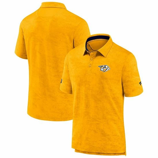 Men's Fanatics Branded Gold Nashville Predators Authentic Pro Rink Polo 4 Men's Fanatics Branded Gold Nashville Predators Authentic Pro Rink Polo - Image 2