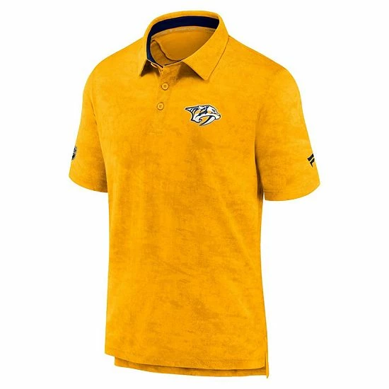 Men's Fanatics Branded Gold Nashville Predators Authentic Pro Rink Polo 5 Men's Fanatics Branded Gold Nashville Predators Authentic Pro Rink Polo - Image 3