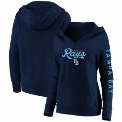 Women's Fanatics Branded Navy Tampa Bay Rays Core High Class Crossover Pullover Hoodie -Metaverse shop unnamed file 22544