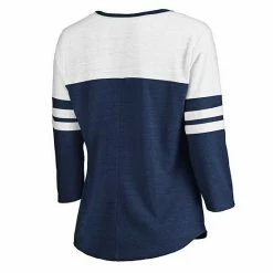 Women's Fanatics Branded Heathered Navy/White Minnesota Twins Official Wordmark 3/4 Sleeve V-Neck Tri-Blend T-Shirt -Metaverse shop unnamed file 22548