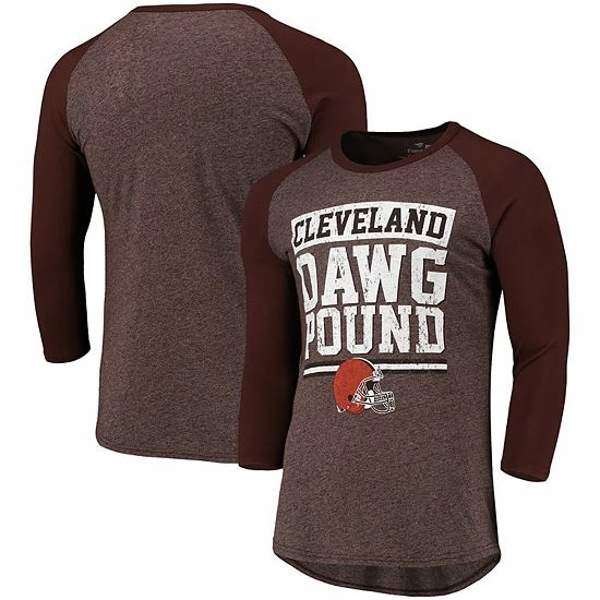 Men's Fanatics Branded Heathered Brown Cleveland Browns Pastime Raglan 3/4-Sleeve T-Shirt Men's Fanatics Branded Heathered Brown Cleveland Browns Pastime Raglan 3/4-Sleeve T-Shirt -Metaverse shop unnamed file 22562