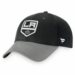 Men's Fanatics Branded Black/Gray Los Angeles Kings Core Adjustable Hat