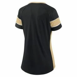 Women's Fanatics Branded Black/Gold New Orleans Saints Team Draft Me Lace-Up Raglan T-Shirt -Metaverse shop unnamed file 22751