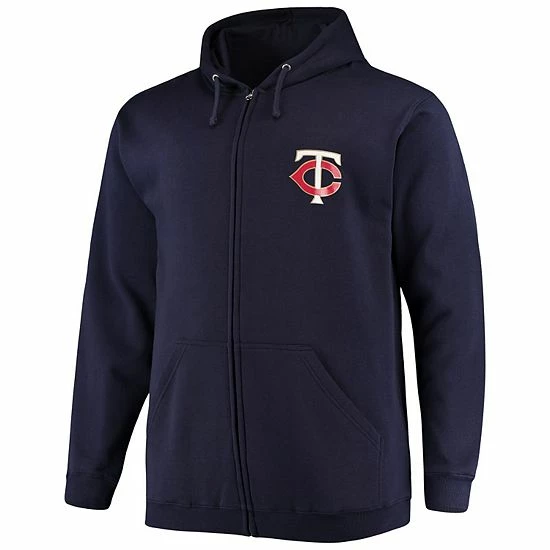 Men's Fanatics Branded Navy Minnesota Twins Big & Tall Solid Full-Zip Hoodie 5 Men's Fanatics Branded Navy Minnesota Twins Big & Tall Solid Full-Zip Hoodie - Image 3