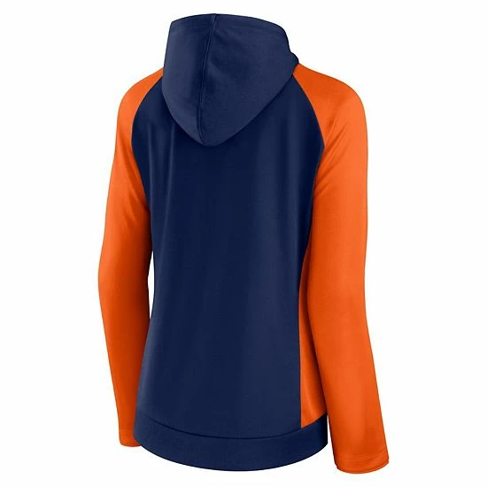 Women's Fanatics Branded Navy/Orange Denver Broncos End Around Raglan Full-Zip Hoodie - Image 4