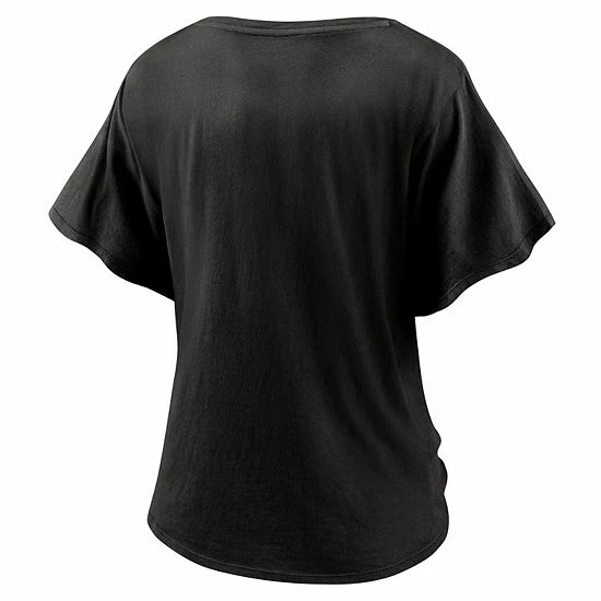 Women's Fanatics Branded Black New Orleans Saints Sport Resort Tie Front V-Neck T-Shirt 5 Women's Fanatics Branded Black New Orleans Saints Sport Resort Tie Front V-Neck T-Shirt - Image 3