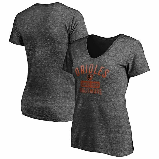 Women's Fanatics Branded Heathered Charcoal Baltimore Orioles Old Time Favorite V-Neck T-Shirt Women's Fanatics Branded Heathered Charcoal Baltimore Orioles Old Time Favorite V-Neck T-Shirt -Metaverse shop unnamed file 22800