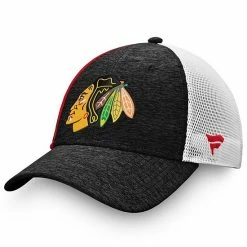 Men's Fanatics Branded Black Chicago Blackhawks Authentic Pro Locker Room Trucker Snapback Hat