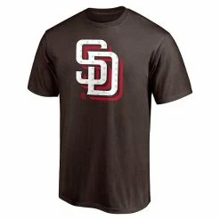 Men's Fanatics Branded Brown San Diego Padres Red White And Team Logo T-Shirt -Metaverse shop unnamed file 22848