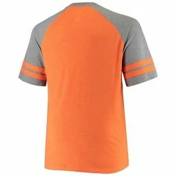 Men's Fanatics Branded Orange/Heathered Gray Miami Dolphins Big & Tall Two-Stripe Tri-Blend Raglan T-Shirt -Metaverse shop unnamed file 22857