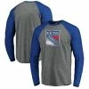 Men's Fanatics Branded Heathered Gray/Heathered Blue New York Rangers Team Tri-Blend Raglan Long Sleeve T-Shirt -Metaverse shop unnamed file 22867