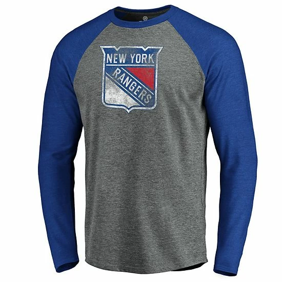 Men's Fanatics Branded Heathered Gray/Heathered Blue New York Rangers Team Tri-Blend Raglan Long Sleeve T-Shirt Men's Fanatics Branded Heathered Gray/Heathered Blue New York Rangers Team Tri-Blend Raglan Long Sleeve T-Shirt -Metaverse shop unnamed file 22869