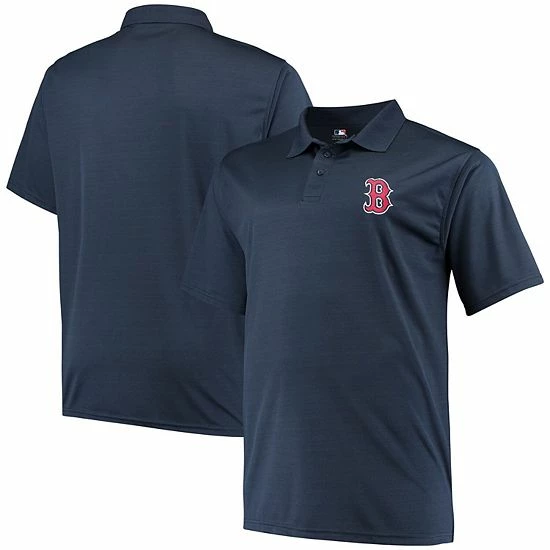 Fanatics Men's Majestic Navy Boston Red Sox Big & Tall Alternate Logo Solid Birdseye Polo