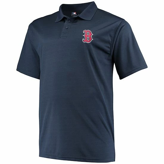 Fanatics Men's Majestic Navy Boston Red Sox Big & Tall Alternate Logo Solid Birdseye Polo - Image 3