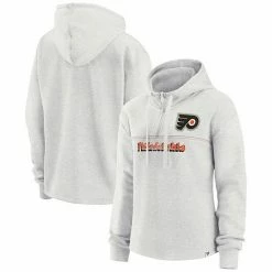 Women's Fanatics Branded Ash Philadelphia Flyers True Classics Legacy Quarter-Zip Hoodie