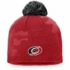 Women's Fanatics Branded Red/Black Carolina Hurricanes Authentic Pro Team Locker Room Beanie With Pom -Metaverse shop unnamed file 22954