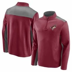 Men's Fanatics Branded Garnet Arizona Coyotes Team Primary Logo Quarter-Zip Jacket