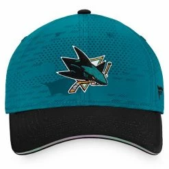 Men's Fanatics Branded Teal/Black San Jose Sharks Authentic Pro Locker Room Flex Hat -Metaverse shop unnamed file 22981