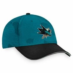 Men's Fanatics Branded Teal/Black San Jose Sharks Authentic Pro Locker Room Flex Hat -Metaverse shop unnamed file 22982