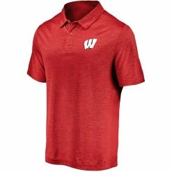 Men's Fanatics Branded Red Wisconsin Badgers Primary Logo Striated Polo -Metaverse shop unnamed file 22985