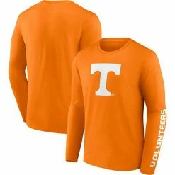 Men's Fanatics Branded Tennessee Orange Tennessee Volunteers Double Time 2-Hit Long Sleeve T-Shirt -Metaverse shop unnamed file 230