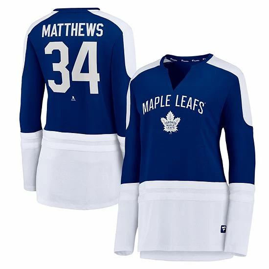 Women's Fanatics Branded Auston Matthews Blue/White Toronto Maple Leafs Power Player Long Sleeve Notch Neck T-Shirt Women's Fanatics Branded Auston Matthews Blue/White Toronto Maple Leafs Power Player Long Sleeve Notch Neck T-Shirt -Metaverse shop unnamed file 2305