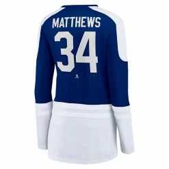 Women's Fanatics Branded Auston Matthews Blue/White Toronto Maple Leafs Power Player Long Sleeve Notch Neck T-Shirt 4 Women's Fanatics Branded Auston Matthews Blue/White Toronto Maple Leafs Power Player Long Sleeve Notch Neck T-Shirt -Metaverse shop unnamed file 2307