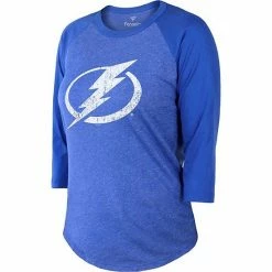 Women's Fanatics Branded Nikita Kucherov Heathered Blue/Blue Tampa Bay Lightning Name & Number Tri-Blend Raglan 3/4-Sleeve T-Shirt -Metaverse shop unnamed file 23077