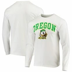 Men's Fanatics Branded White Oregon Ducks Campus Logo Long Sleeve T-Shirt -Metaverse shop unnamed file 23135