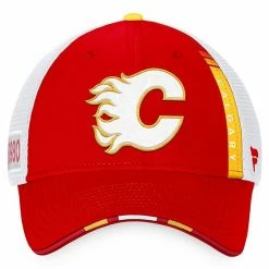 Men's Fanatics Branded Red/White Calgary Flames 2022 NHL Draft Authentic Pro On Stage Trucker Adjustable Hat 4 Men's Fanatics Branded Red/White Calgary Flames 2022 NHL Draft Authentic Pro On Stage Trucker Adjustable Hat -Metaverse shop unnamed file 23155