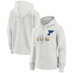 Women's Fanatics Branded Ash St. Louis Blues True Classics Legacy Quarter-Zip Hoodie