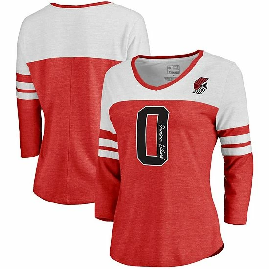 Women's Fanatics Branded Damian Lillard Red Portland Trail Blazers Starstruck Name & Number Tri-Blend 3/4-Sleeve V-Neck T-Shirt Women's Fanatics Branded Damian Lillard Red Portland Trail Blazers Starstruck Name & Number Tri-Blend 3/4-Sleeve V-Neck T-Shirt -Metaverse shop unnamed file 23167