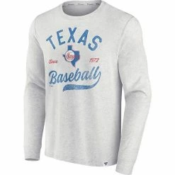 Men's Fanatics Branded Heathered Gray Texas Rangers True Classics Game Maker Long Sleeve T-Shirt -Metaverse shop unnamed file 23175