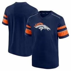 Men's Fanatics Branded Navy Denver Broncos Textured Hashmark V-Neck T-Shirt -Metaverse shop unnamed file 23184