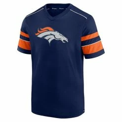 Men's Fanatics Branded Navy Denver Broncos Textured Hashmark V-Neck T-Shirt -Metaverse shop unnamed file 23185