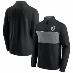 Men's Fanatics Branded Black Minnesota United FC Block Party Fleece Quarter-Zip Jacket