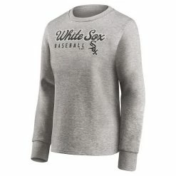 Women's Fanatics Branded Heathered Gray Chicago White Sox Crew Pullover Sweater -Metaverse shop unnamed file 23225
