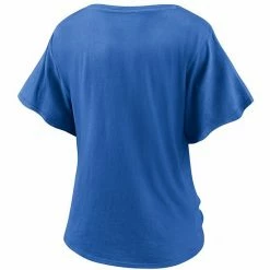 Women's Fanatics Branded Royal Chicago Cubs Sport Resort Script Washed Tie Front V-Neck T-Shirt -Metaverse shop unnamed file 23302