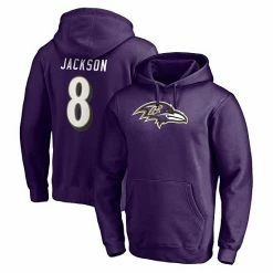 Men's Fanatics Branded Lamar Jackson Purple Baltimore Ravens Player Icon Name & Number Pullover Hoodie -Metaverse shop unnamed file 23331