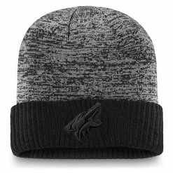 Men's Fanatics Branded Black Arizona Coyotes Authentic Pro Travel & Training Cuffed Knit Hat