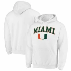 Men's Fanatics Branded White Miami Hurricanes Campus Logo Pullover Hoodie -Metaverse shop unnamed file 23345