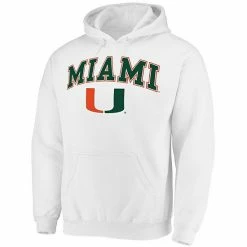 Men's Fanatics Branded White Miami Hurricanes Campus Logo Pullover Hoodie -Metaverse shop unnamed file 23346