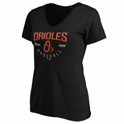 Women's Fanatics Branded Black Baltimore Orioles Live For It V-Neck T-Shirt -Metaverse shop unnamed file 23360