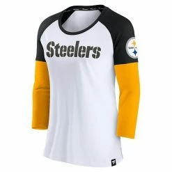 Women's Fanatics Branded White/Black Pittsburgh Steelers Durable Raglan 3/4-Sleeve T-Shirt 4 Women's Fanatics Branded White/Black Pittsburgh Steelers Durable Raglan 3/4-Sleeve T-Shirt -Metaverse shop unnamed file 23413
